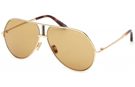 Gafas de Sol - Tom Ford - FT1281 RICKIE-02 - 30E  SHINY GOLD // LIGHT BROWN