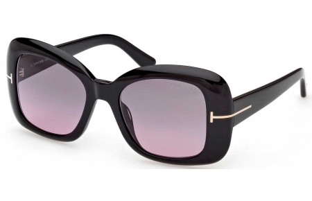 Gafas de Sol - Tom Ford - FT1348 SANDRA-02 - 01B  SHINY BLACK // SMOKE GRADIENT