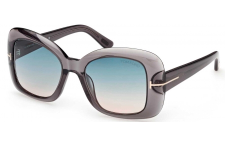 Gafas de Sol - Tom Ford - FT1348 SANDRA-02 - 20P SHINY GREY // GREEN GRADIENT