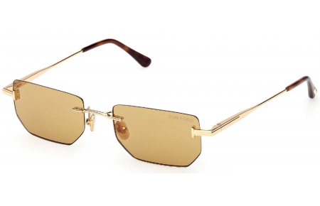 Gafas de Sol - Tom Ford - FT1355 ETHAN-02 - 30E SHINY GOLD // LIGHT BROWN