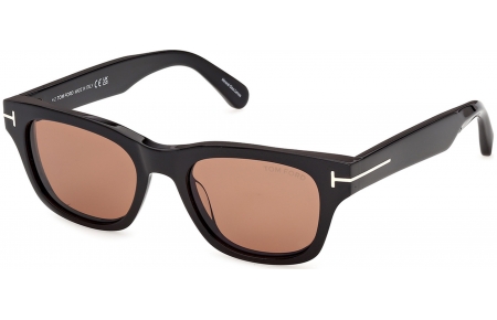 Gafas de Sol - Tom Ford - FT1357 CALEB-02 - 01E  SHINY BLACK // BROWN