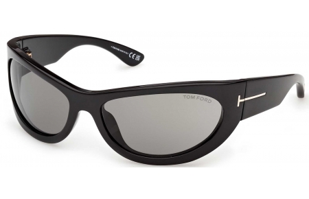 Gafas de Sol - Tom Ford - FT1365 LEONA-02 - 01A  SHINY BLACK // GREY