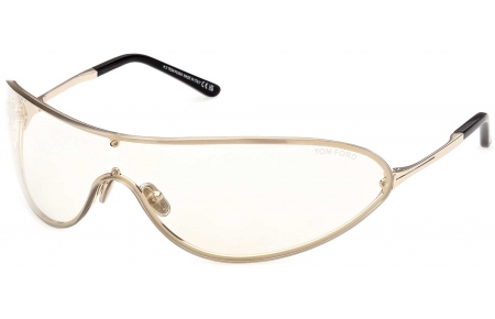 Gafas de Sol - Tom Ford - FT1396 BRADY-02 - 32C  SHINY PALE GOLD // LIGHT GREY MIRROR