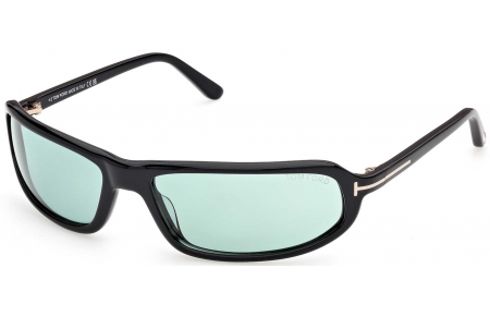 Gafas de Sol - Tom Ford - FT1400 ADDISON-02 - 01N  SHINY BLACK // LIGHT GREEN