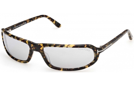 Gafas de Sol - Tom Ford - FT1400 ADDISON-02 - 55C  HAVANA YELLOW // LIGHT GREY MIRROR