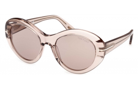 Gafas de Sol - Tom Ford - FT1423 ELODIE-02 - 45E  SHINY TRANSPARENT BROWN // LIGHT BROWN