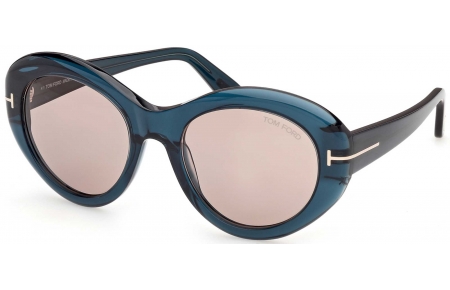 Gafas de Sol - Tom Ford - FT1423 ELODIE-02 - 87E  SHINY TURQUOISE // LIGHT BROWN