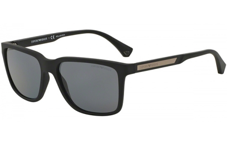 Sunglasses - Emporio Armani - EA4047 - 506381 BLACK RUBBER // GREY POLARIZED