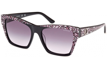 Sunglasses - Guess - GU00113 - 05B  SHINY BLACK LEOPARD PINK // GREY GRADIENT