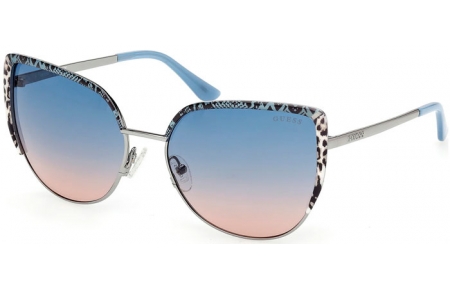 Lunettes de soleil - Guess - GU00217 - 10W  SHINY LIGHT RUTHENIUM ANIMAL // BLUE GRADIENT