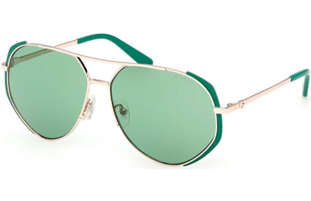 Lunettes de soleil - Guess - GU00219 - 97N  MATTE GREEN GOLD // GREEN