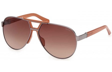 Gafas de Sol - Guess - GU00304 - 08F  SHINY DARK RUTHENIUM // BROWN GRADIENT