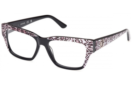 Frames - Guess - GU50126 - 005  SHINY BLACK WITH PINK PRINT