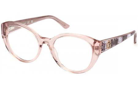 Monturas - Guess - GU50127 - 057  SHINY TRANSPARENT BROWN