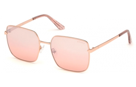 Gafas de Sol - Guess - GU7615 - 28U  SHINY GOLD // LIGHT BURGUNDY MIRROR