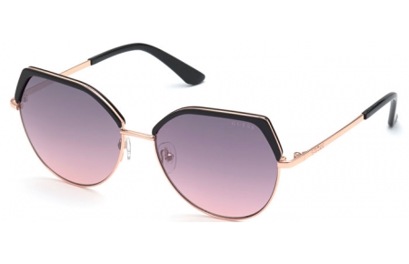 Gafas de Sol - Guess - GU7736 - 01U  SHINY BLACK // BURGUNDY GRADIENT MIRROR