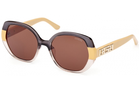 Sunglasses - Guess - GU7911 - 41E  GREY YELLOW CRYSTAL // BROWN