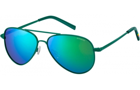 Frames Junior - Polaroid Junior - PLD 8015/N - 1ZU (K7) GREEN // GREEN MIRROR POLARIZED