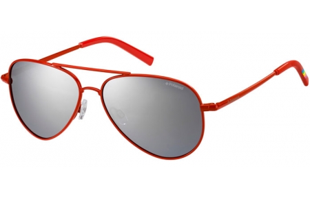 Gafas Junior - Polaroid Junior - PLD 8015/N - 39Y (JB) RED // GREY SILVER MIRROR POLARIZED