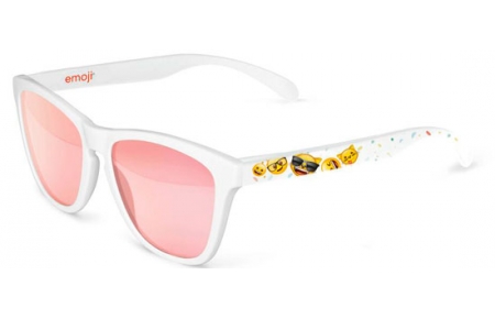 Lunettes Junior - Emoji Kids - FUNNY FACES - SUNKID-6420 WHITE // PINK GOLD MIRROR POLARIZED