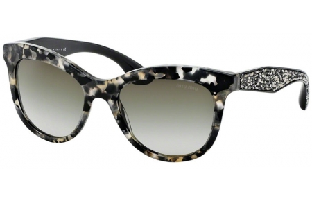 Sunglasses - Miu Miu - SMU 10PS - DHE4M1 WHITE HAVANA MARBLE // GREEN GRADIENT