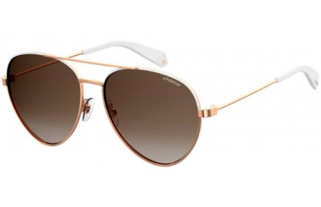 Lunettes de soleil - Polaroid - PLD 6055/S - VK6 (LA) WHITE // BROWN GRADIENT POLARIZED