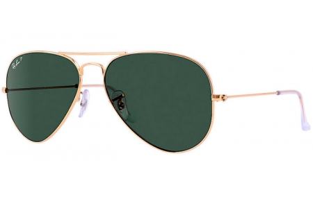 Gafas de Sol - Ray-Ban® - Ray-Ban® RB3025 AVIATOR LARGE METAL - 001/58 GOLD // CRYSTAL GREEN POLARIZED