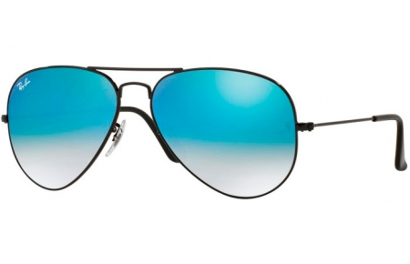 Gafas de Sol - Ray-Ban® - Ray-Ban® RB3025 AVIATOR LARGE METAL - 002/4O SHINY BLACK // MIRROR BLUE GRADIENT