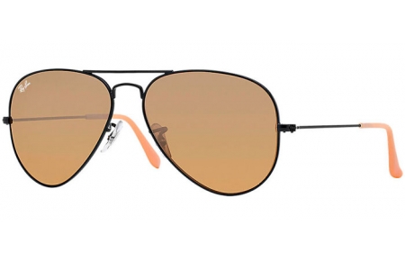 Lunettes de soleil - Ray-Ban® - Ray-Ban® RB3025 AVIATOR LARGE METAL - 006/3K MATTE BLACK // BROWN SILVER MIRROR