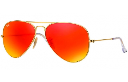 Sunglasses - Ray-Ban® - Ray-Ban® RB3025 AVIATOR LARGE METAL - 112/69 MATTE GOLD // BROWN MIRROR ORANGE