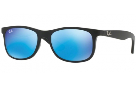 Gafas Junior - Ray-Ban® Junior Collection - RJ9062S - 701355 MATTE BLACK ON BLACK // MIRROR BLUE