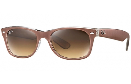 Lunettes de soleil - Ray-Ban® - Ray-Ban® RB2132 NEW WAYFARER - 614585 TOP BRUSHED BROWN ON TRANSPARENT // BROWN GRADIENT DARK BROWN