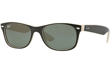 Sunglasses - Ray-Ban® - Ray-Ban® RB2132 NEW WAYFARER - 875 TOP BLACK ON BEIGE // CRYSTAL GREEN
