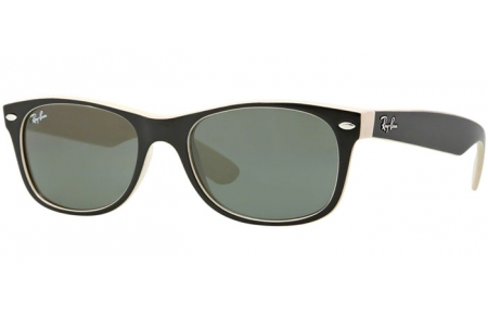 Lunettes de soleil - Ray-Ban® - Ray-Ban® RB2132 NEW WAYFARER - 875 TOP BLACK ON BEIGE // CRYSTAL GREEN