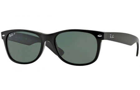 Sunglasses - Ray-Ban® - Ray-Ban® RB2132 NEW WAYFARER - 901/58 BLACK // CRYSTAL GREEN POLARIZED
