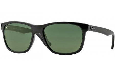 Sunglasses - Ray-Ban® - Ray-Ban® RB4181 - 601 SHINY BLACK // CRYSTAL GREEN