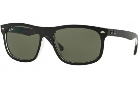 Sunglasses - Ray-Ban® - Ray-Ban® RB4226 - 60529A TOP MATTE BLACK ON TRANSPARENT // DARK GREEN POLARIZED