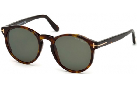 Lunettes de soleil - Tom Ford - IAN-02 FT0591 - 52N DARK HAVANA // GREEN