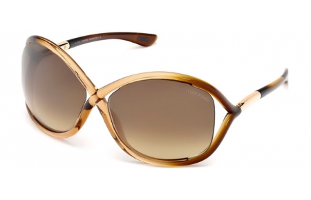 Lunettes de soleil - Tom Ford - WITHNEY FT0009 - 74F TRANSPARENT LIGHT BROWN // LIGHT BROWN GRADIENT