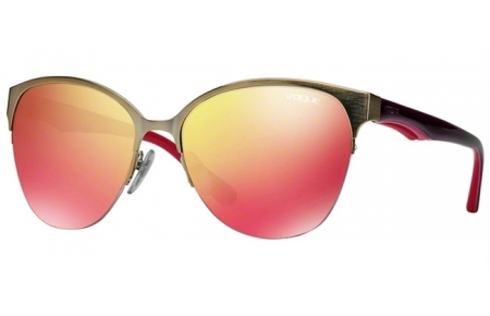 Lunettes de soleil - Vogue eyewear - VO3919S - 848/6Q BRUSHED PALE GOLD // RED MULTILAYER