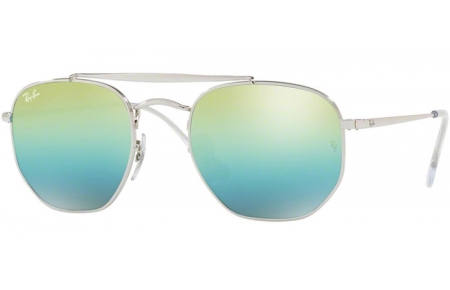 Sunglasses - Ray-Ban® - Ray-Ban® RB3648 MARSHAL - 003/I2 SILVER // GREEN MIRROR BLUE GRADIENT GREY