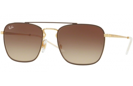 Sunglasses - Ray-Ban® - Ray-Ban® RB3588 - 905513 GOLD TOP  ON BROWN // BROWN GRADIENT DARK BROWN