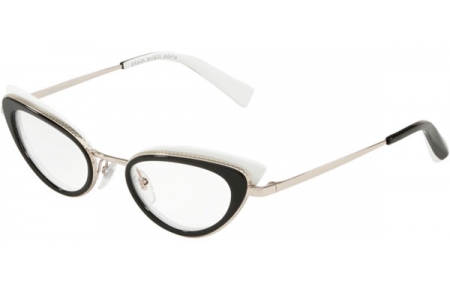 Lunettes de vue - Alain Mikli - A02029 PAVEE - 002 BLACK WHITE WITH SILVER