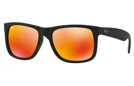 Sunglasses - Ray-Ban® - Ray-Ban® RB4165 JUSTIN - 622/6Q RUBBER BLACK // BROWN MIRROR ORANGE