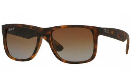 Lunettes de soleil - Ray-Ban® - Ray-Ban® RB4165 JUSTIN - 865/T5 HAVANA RUBBER // BROWN GRADIENT POLARIZED