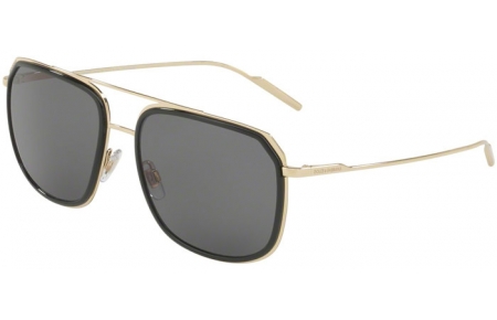 Sunglasses - Dolce & Gabbana - DG2165 - 488/81 BLACK PALE GOLD // GREY POLARIZED