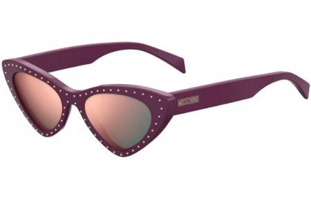 Sunglasses - Moschino - MOS006/S - B3V (0J) VIOLET // GREY ROSE GOLD MIRROR