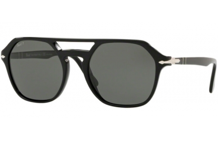 Sunglasses - Persol - PO3206S - 95/58 BLACK // GREEN POLARIZED