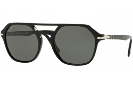 Lunettes de soleil - Persol - PO3206S - 95/58 BLACK // GREEN POLARIZED