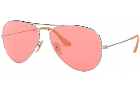Sunglasses - Ray-Ban® - Ray-Ban® RB3025 AVIATOR LARGE METAL - 9065V7 SILVER // PINK PHOTOCROMIC
